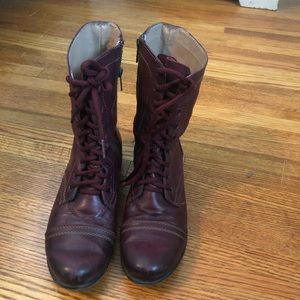 Steve Madden Burgundy Combat Boots